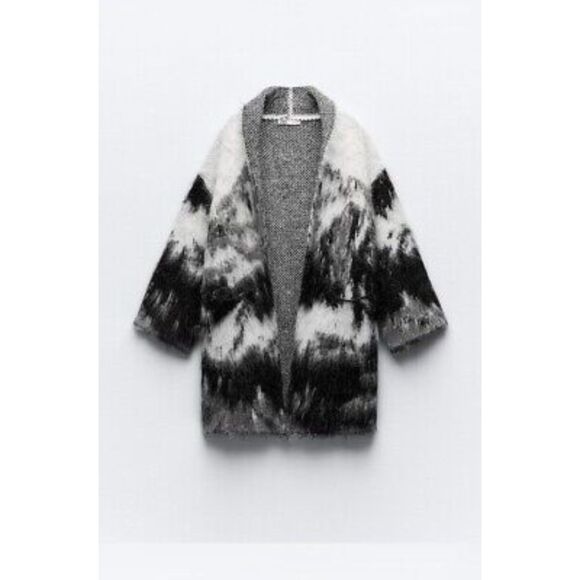 ZARA Wool Blend Oversized Cardigan Jacket NWT M/L‎ - Picture 2 of 6